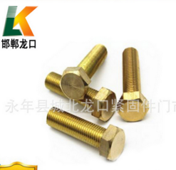 供應(yīng)高質(zhì)量銅螺栓 純黃銅螺絲 單頭銅外六角螺栓