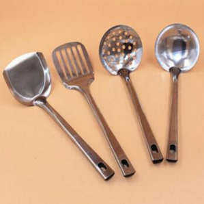 不銹鋼廚具 方柄火鍋湯勺漏勺 一體成型烹飪鍋鏟煎鏟子批發(fā)