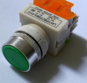 杭州三利平鈕自復(fù)位按鈕開關(guān) PBC LAY37 LAY7-11BN 紅色綠色 Ф22