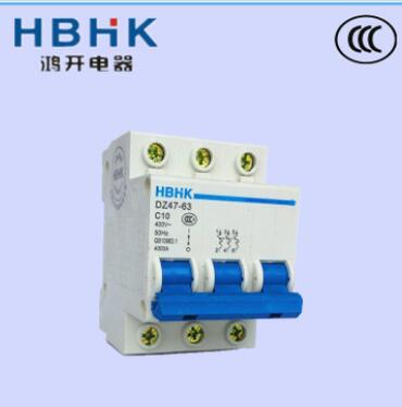 批發(fā) DZ47-63 高分段小型斷路器 溫州低壓電器 3P空氣開關(guān)