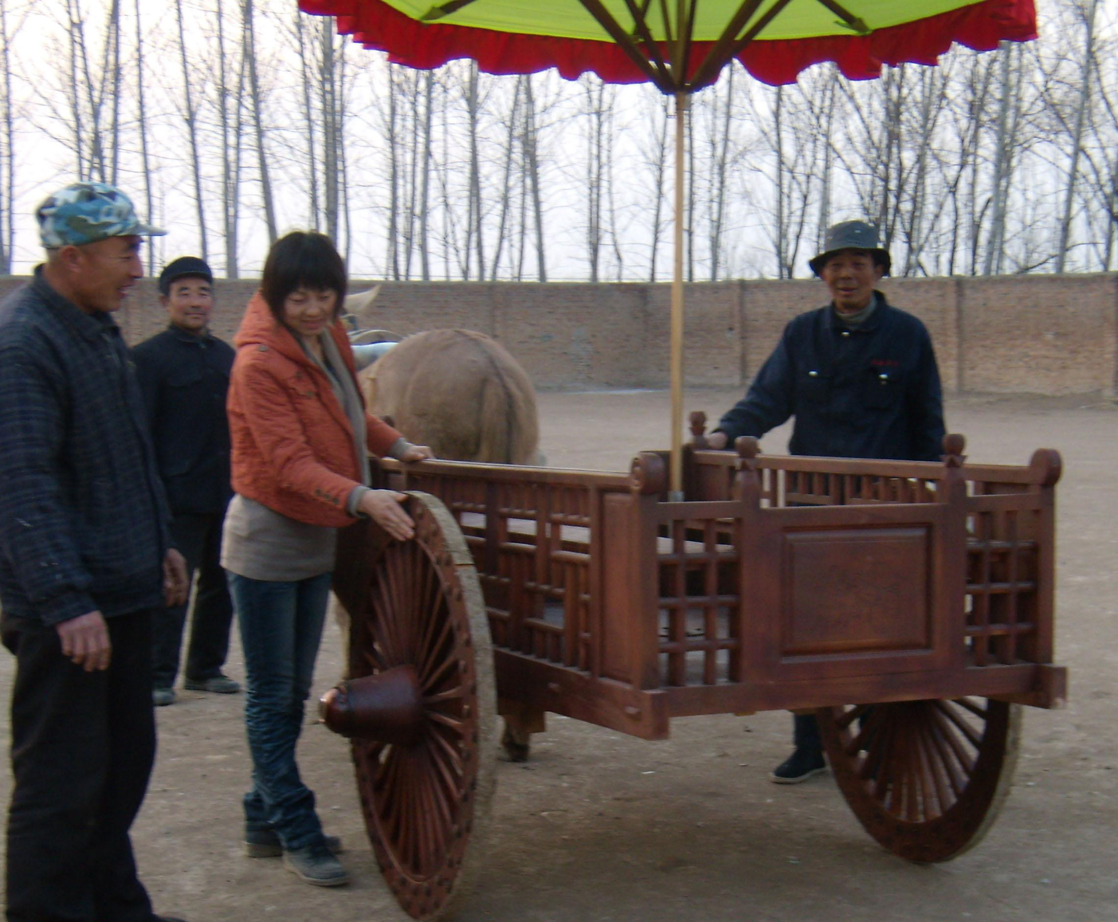 濟(jì)寧木制馬車/老年車水車
