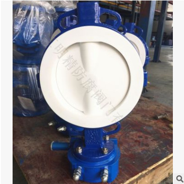 D371F4對(duì)夾襯氟蝶閥 四氟閥門廠家 噴塑