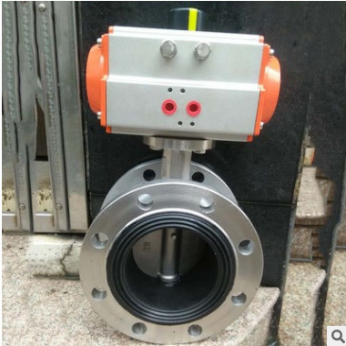 法蘭式全氣動(dòng)不銹鋼蝶閥D641X-16P軟密封不銹鋼蝶閥三元乙丙