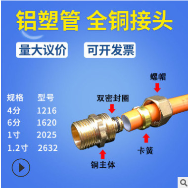2632鋁塑管銅接頭 一1寸配件三通 彎頭水暖管件25水管變徑6分4分
