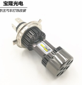 M8電動車燈摩托車led前大燈H4超亮內(nèi)置直插12V48V三爪HS1亞馬遜