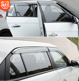 適用于歐藍(lán)德專用不銹鋼亮邊注塑晴雨擋汽車汽車車窗雨眉遮雨擋