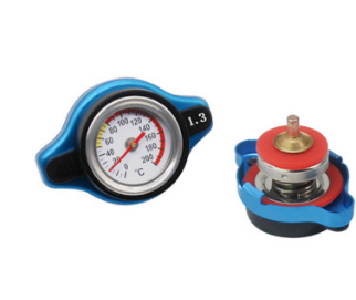 水箱蓋 汽車改裝配件D1不銹鋼水箱蓋子 帶表可測溫度安全水箱蓋