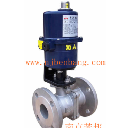 臺灣sun yeh電動不銹鋼O型法蘭球閥，二通碳鋼高溫閥，山野電動閥