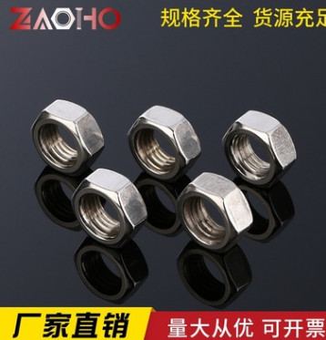 廠家直銷(xiāo) M16國(guó)標(biāo)高強(qiáng)度內(nèi)六角螺母 不銹鋼鍍鋅加厚六角螺母定制