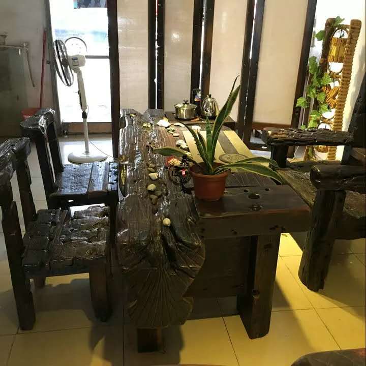 沈陽實木桌-萬福-沈陽百年老船木定制茶臺