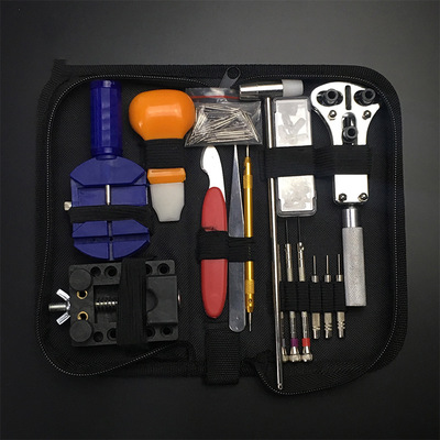 廠家直銷(xiāo)鐘表工具組合套裝 便攜大容量修表工具包 修表工具套裝