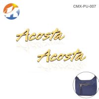 箱包五金配件 金屬標(biāo)牌 淺金色手袋英文散字母logo銘牌開模定做