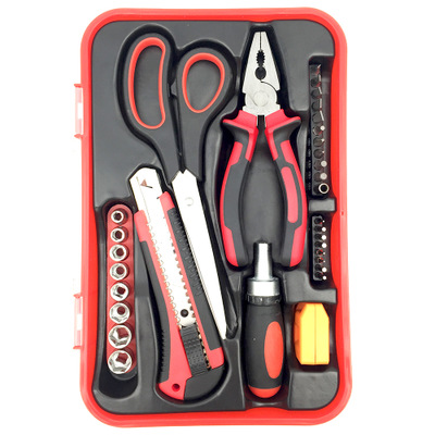 廠家直銷家用組合套裝剪刀美工刀迷你手動(dòng)螺絲刀套筒加磁器老虎鞋