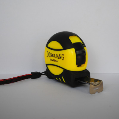 廠家直銷加工定制LOGO豪華二次注塑包膠5米鋼卷尺米尺 盒尺測量