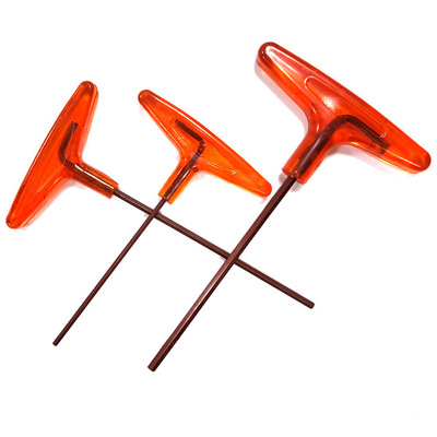 廠家直銷平頭T型內(nèi)六角扳手 S2古銅色手動(dòng)扳手 優(yōu)質(zhì)紅色塑料把手