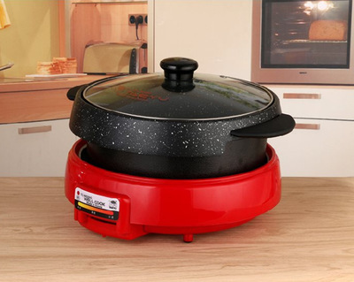 韓國烏龜電火鍋 涮烤一體鍋 麥飯石不粘煎涮鍋電熱鍋燒烤鍋電烤盤