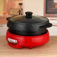 韓國烏龜電火鍋 涮烤一體鍋 麥飯石不粘煎涮鍋電熱鍋燒烤鍋電烤盤