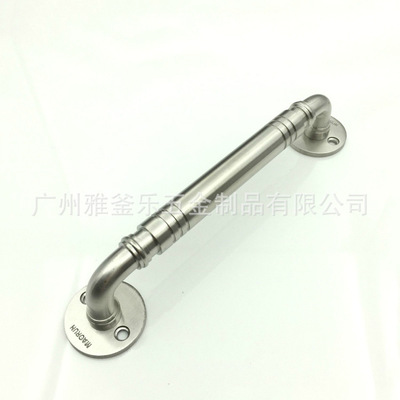 批發(fā)不銹鋼拉手 拉絲實(shí)心雙彎把手 大門房門拉手家具五金配件