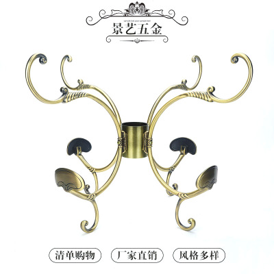 青古銅衣帽架 歐式美式田園風格實木落地衣架 臥室高檔掛衣鉤 一件代發(fā)