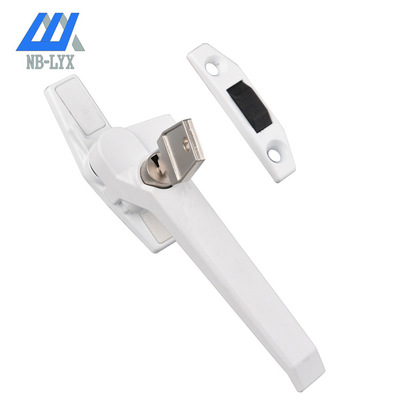 廠家直銷 七字執(zhí)手鋁合金平開窗把手 外開把手 15號帶鎖單點執(zhí)手