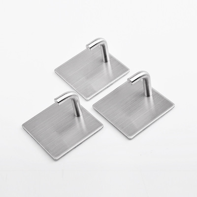 廠家直銷強(qiáng)力膠水304不銹鋼無痕墻壁衣鉤創(chuàng)意單個(gè)衣帽免打孔粘鉤