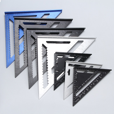 高精度鋁合金三角板鋁制木工水平三角尺公英制90度直角尺跨境外貿(mào)