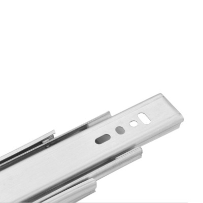 緩沖三節(jié)導(dǎo)軌不銹鋼滑軌靜音45寬軌道伸縮抽屜櫥柜五金配件批發(fā)