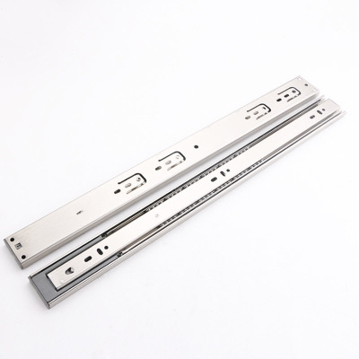 不銹鋼液壓緩沖滑軌 家具抽屜櫥柜固裝滑軌 導(dǎo)軌五金配件廠家直銷