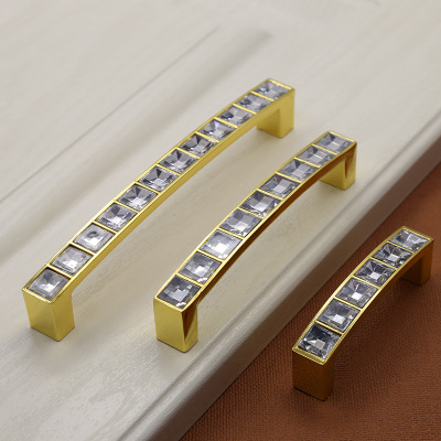 水晶拉手U型現(xiàn)代簡約抽屜鞋柜櫥柜柜門鉆石雙孔把手廠家低價批發(fā)