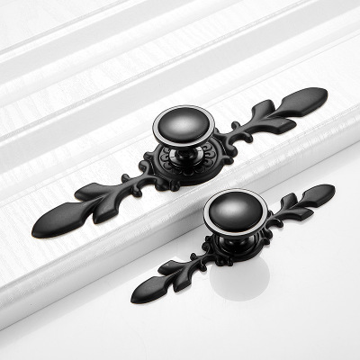 黑色拉手美式現(xiàn)代簡約鋅合金衣柜櫥柜門單孔拉手啞黑淋浴房把手