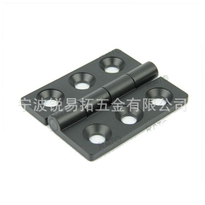 黑色噴塑 工業(yè)鋅合金鉸鏈6孔合頁電柜門開關門對接鉸鏈