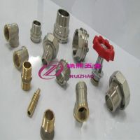 瑞照五金 車床加工中心 數(shù)控 不銹鋼 空心螺紋水暖接頭 來圖定做