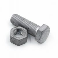 栓M16熱浸鋅外六角螺絲4.8級(jí)熱鍍鋅六角頭螺永年