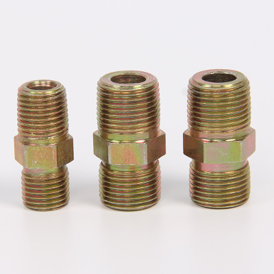 批發(fā)液壓鐵接頭 油管過(guò)鍍對(duì)絲接頭 鍍彩卡套擴(kuò)口接頭 D型A型直接