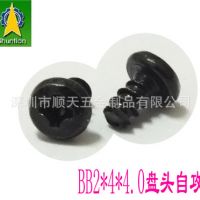 現(xiàn)貨供應 盤頭平尾 自攻螺釘 鐵加硬黑鋅 電子電器螺絲 BB2*4*4.0