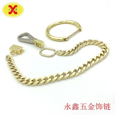 【箱包配件批發(fā)】包包五金鏈條 Faye五件套 活動狗扣鏈條側夾扣