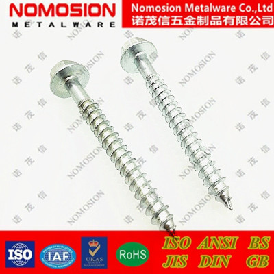 鍍鋅外六角尖尾十字自攻螺釘鉆尾木螺絲法蘭面自攻螺絲釘 M6*60