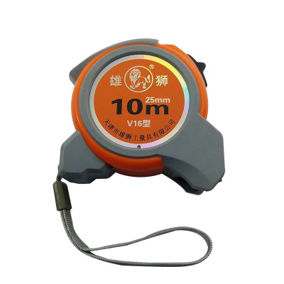 雄獅盒尺鋼卷尺v16-10米-25mm盒尺包膠耐磨防摔高精度尺帶