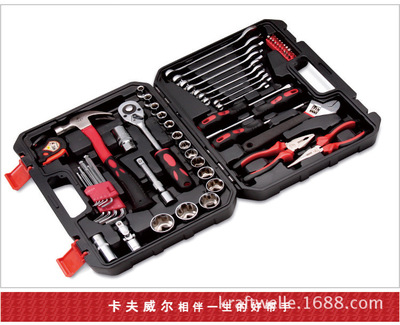 卡夫威爾 家用五金工具組套汽修套筒扳手螺絲批組合手動工具箱