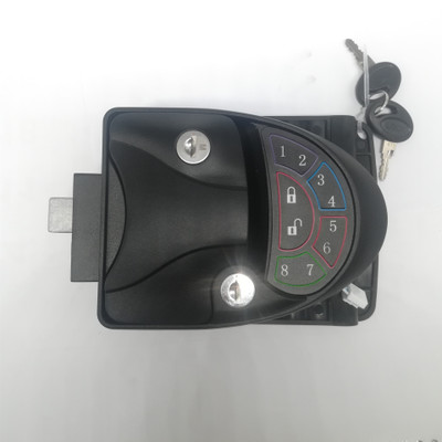 汽車輪船黑色鋁合金房車鎖電子鎖智能遙控密碼三合一彩色按鍵門鎖