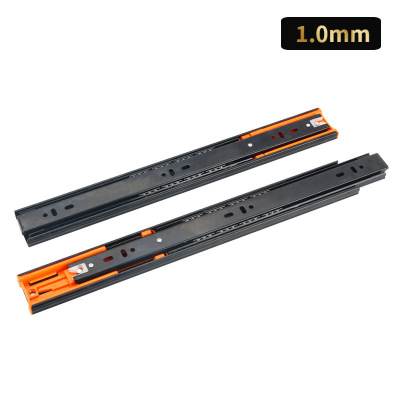 廠家直銷 不銹鋼緩沖阻尼三節(jié)滑軌 櫥柜抽屜加厚靜音導(dǎo)軌軌道批發(fā)