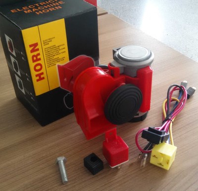 供應(yīng)超響摩托車貨車黑色電泵一體鳴笛氣喇叭