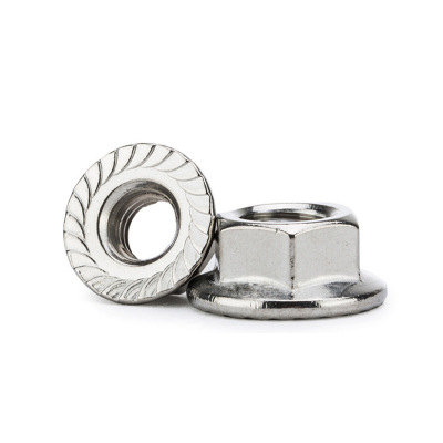 現(xiàn)貨供應(yīng)不銹鋼六角法蘭螺母帶墊螺母防滑齒螺母防松鎖緊螺絲帽