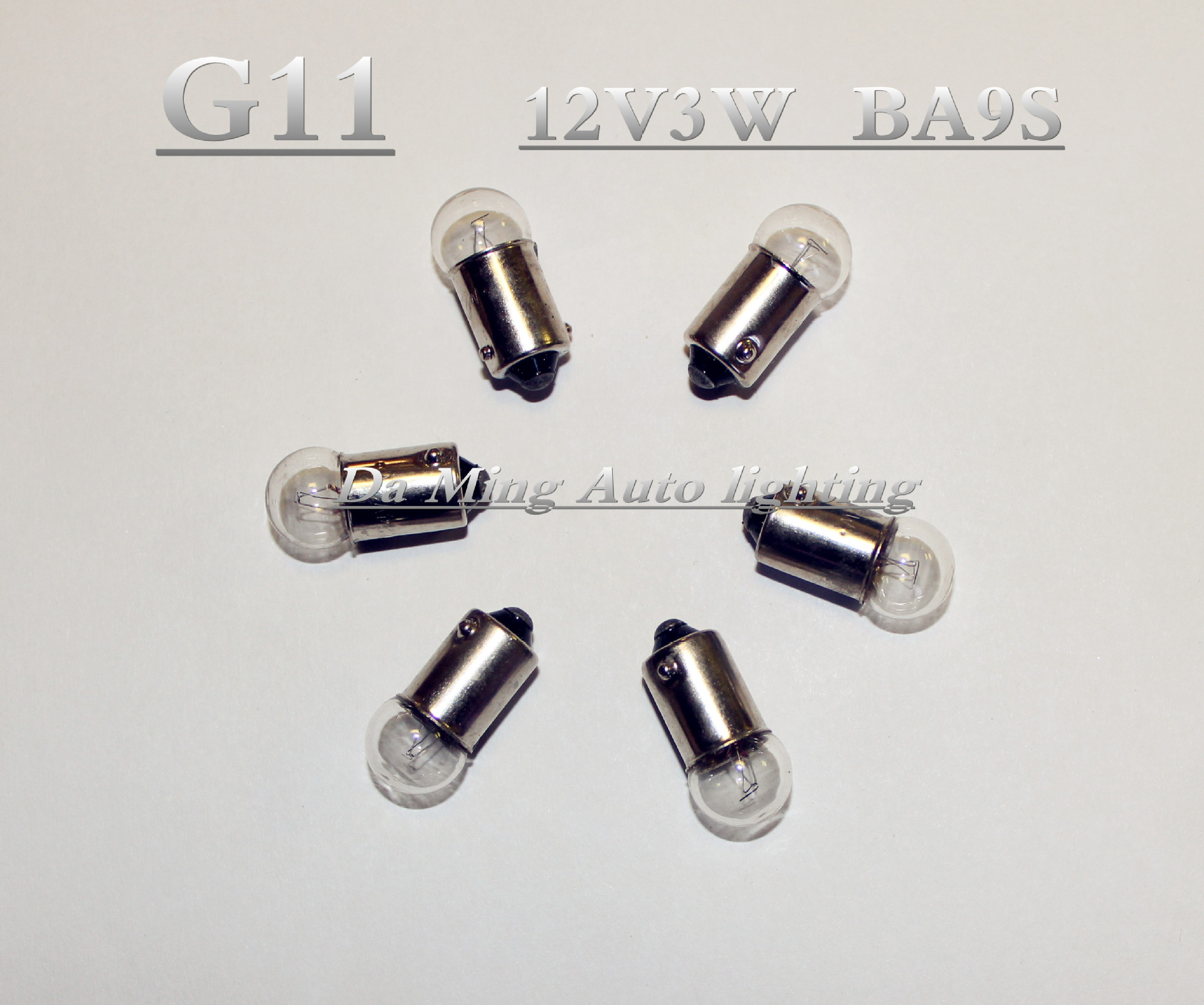 汽車(chē)燈泡G11 12V3W BA9S儀表燈/轉(zhuǎn)向燈/牌照燈/室內(nèi)燈/遮陽(yáng)板燈