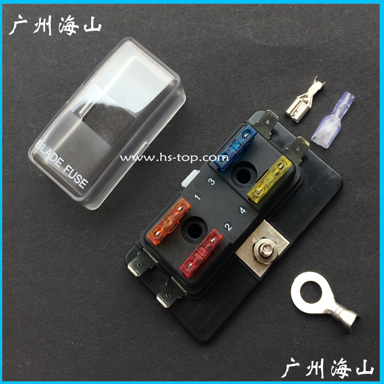 BLADE FUSE一分4 汽車保險(xiǎn)絲座盒 1進(jìn)4出 中號(hào)插片保險(xiǎn)絲底座