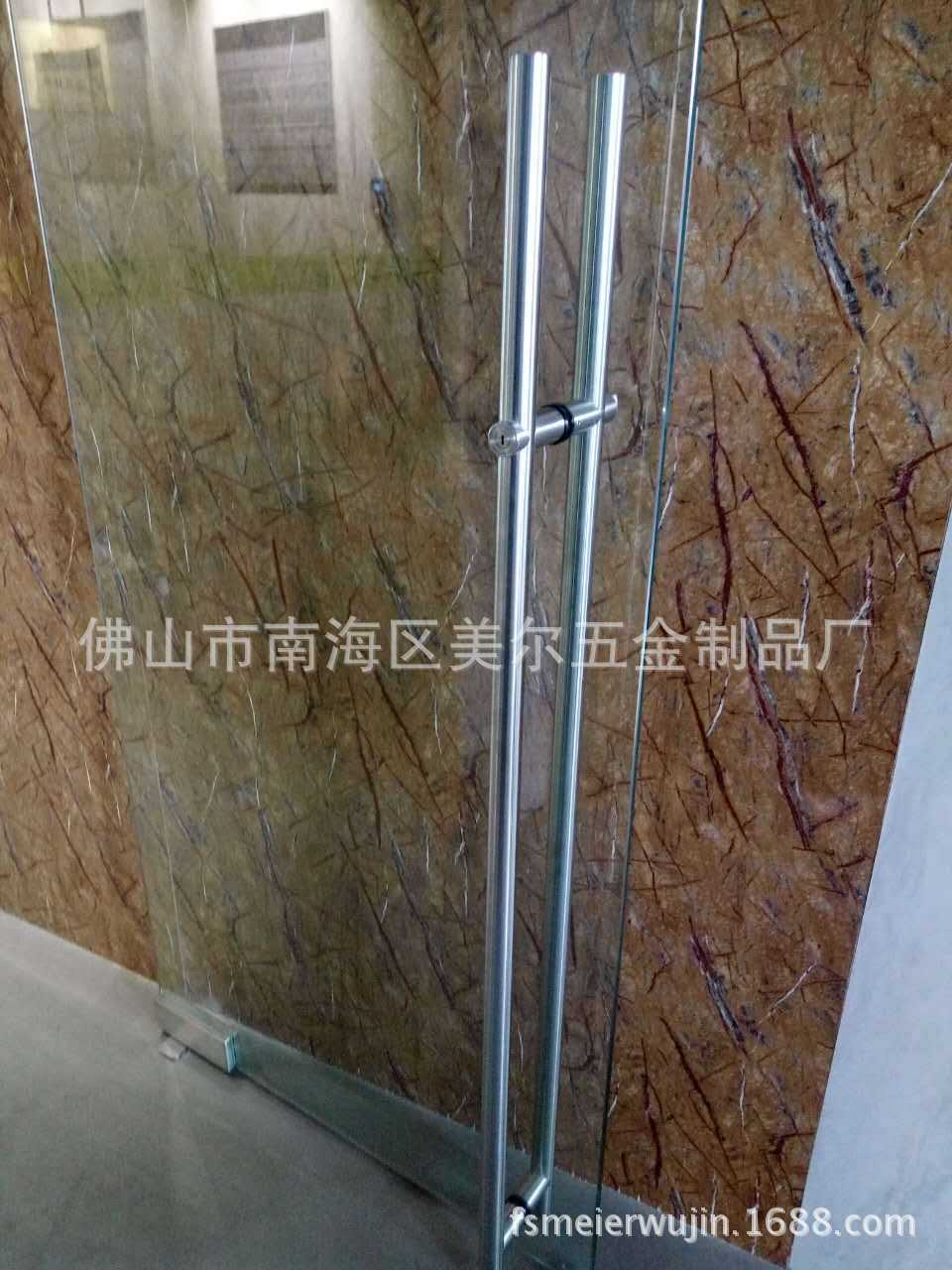 玻璃門(mén)地鎖，拉手帶地鎖，佛山拉手鎖，304不銹鋼鎖拉手