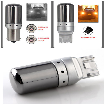 外貿(mào)新款 汽車t20 led轉(zhuǎn)向燈7440 1156 3014電鍍144smd解碼防頻閃