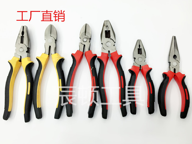 按摩柄套柄鋼絲鉗尖嘴鉗斜嘴鉗電鍍本色6寸7寸8寸老虎鉗