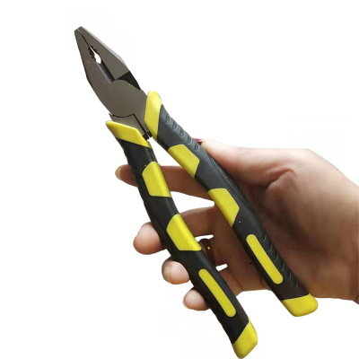 自產(chǎn)自銷三弘9寸鋼絲鉗 省力偏心老虎鉗雙色柄新款鉻釩鋼鋼絲鉗子