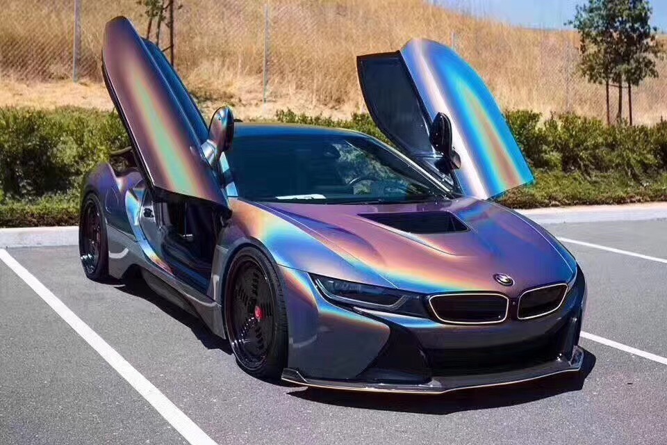 幻彩彩虹錦繡灰 錦繡灰鐳射膜 進(jìn)口錦繡灰改色貼膜1.52*18m